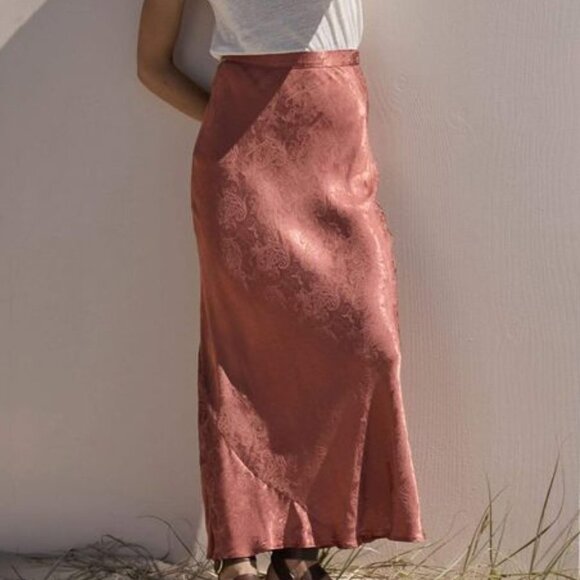 Auguste the Label Paisley Jacquard Stefan Maxi Skirt Rose Size 6 - Picture 1 of 11